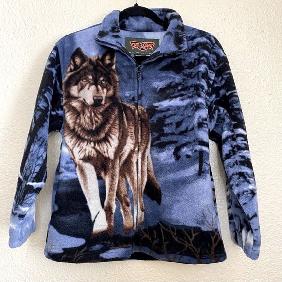 trail crest Sweaters - Trail Crest Wolf Print Sweater